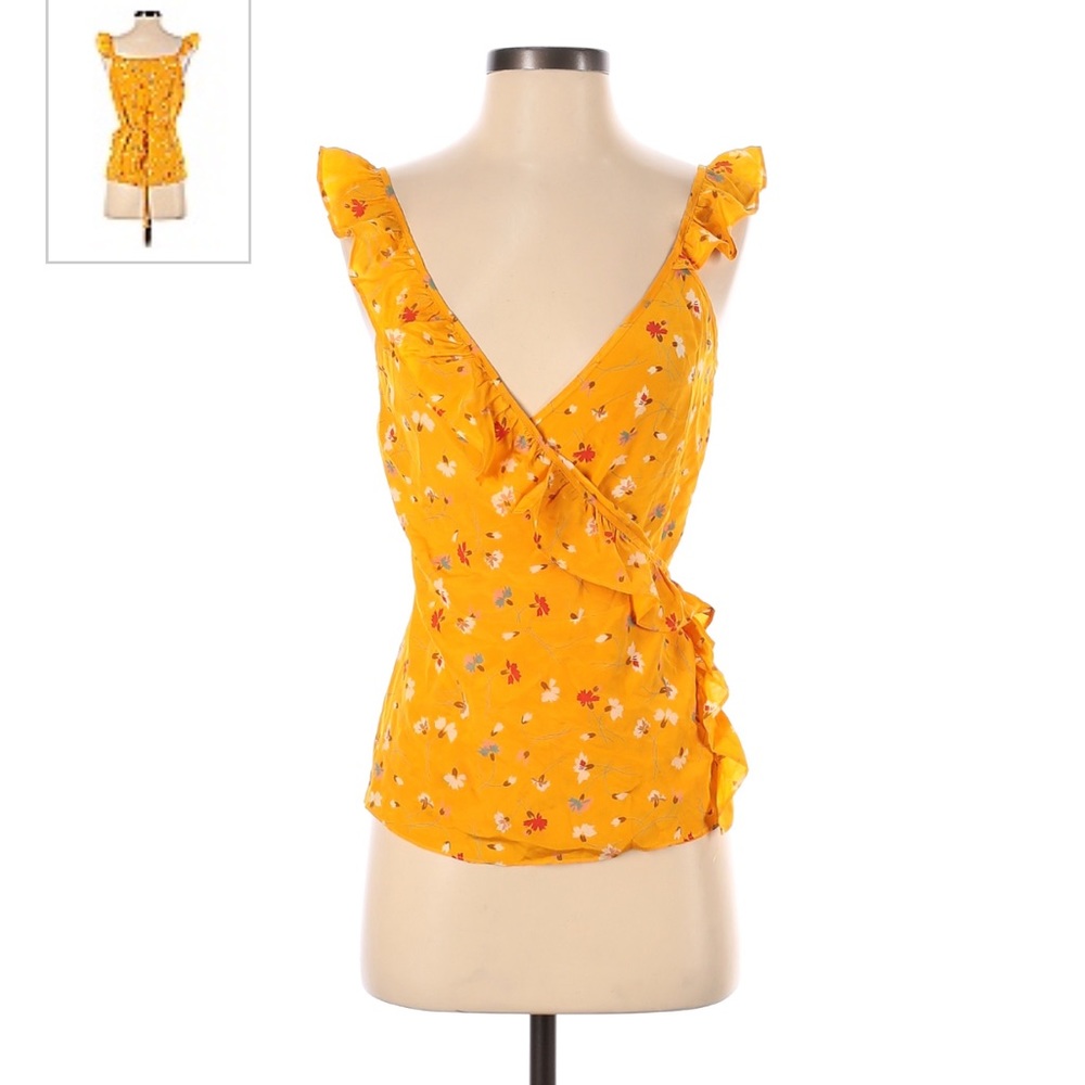 Madewell Orange Crossbody Floral Top
